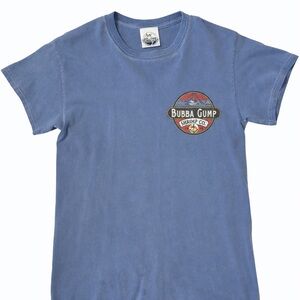 Bubba Gump Shrimp Co T-Shirt Blue Graphic Tee Forrest Gump Restaurant Souvenir